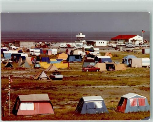 Tossens Foto Original aus Archiv eines Ansichtskartenverlags Campingplatz Oldtimer Ort handschriftlich