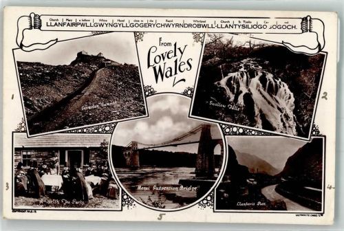 Cardiff 1936 Snodown Summit Swallow Falls Gasthaus Menai Suspension Bridge