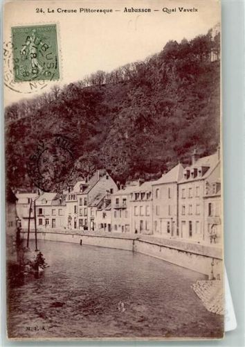 Aubusson 1924 Quai Vaveix Briefmarke Bildseite