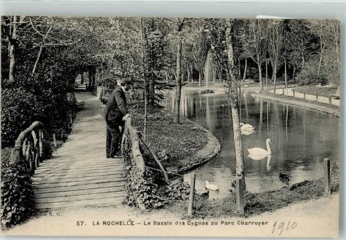 La Rochelle 1910 Parc Charruyer Schwäne