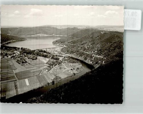 Edersee Fliegeraufnahme Ort handschriftlich Foto Original aus Archiv eines Ansichtskartenverlags