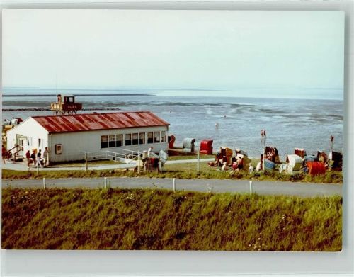 Tossens Foto Original aus Archiv eines Ansichtskartenverlags DLRG-Turm Campinghaus Ort handschriftlich