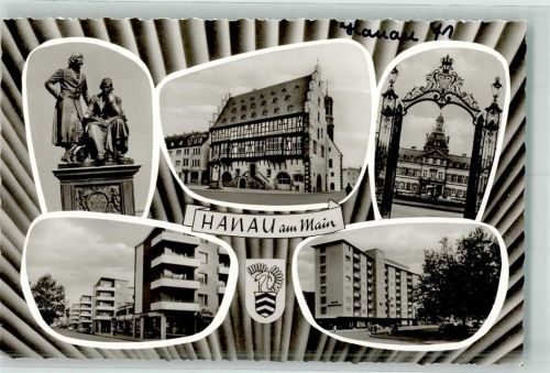 Hanau Gebrüder Grimm Denkmal Beschriftung auf der Bildseite