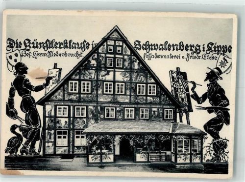 Schieder-Schwalenberg Gasthaus Künstlerklause Fassadenmalerei