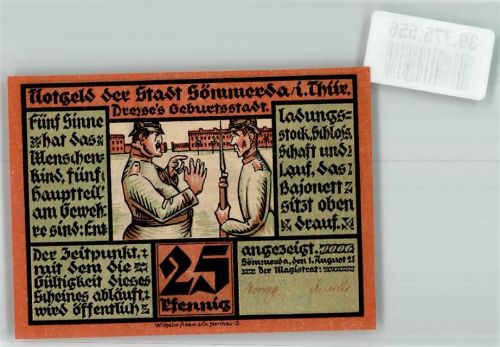 Sömmerda 1921 25 Pfennig Dreyse`s Geburtsstadt