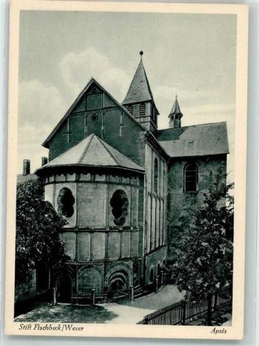 31840 W3253 Fischbeck , Weser Foto AK Kirche Stift Apsis