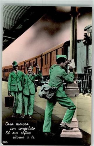 Eisenbahn Soldaten Spruch Fotocelere Nr.264 Militär Italien
