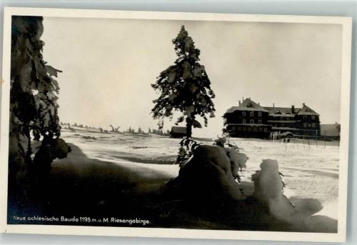 Neue schlesische Baude Foto AK Winter