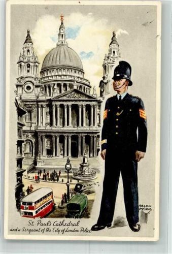 London sign. Meckie Aelen St.Pauls Cathedrale Doppeldeckerbus Oldtimer Sergant of the City Tucks Sons