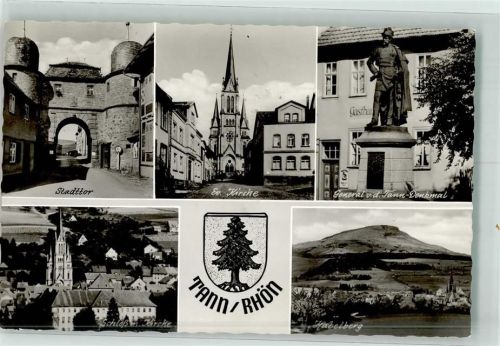 Tann 1958 Ev. Kirche Denkmal General v.d.Tann Schloss Kirche Stadttor Wappen