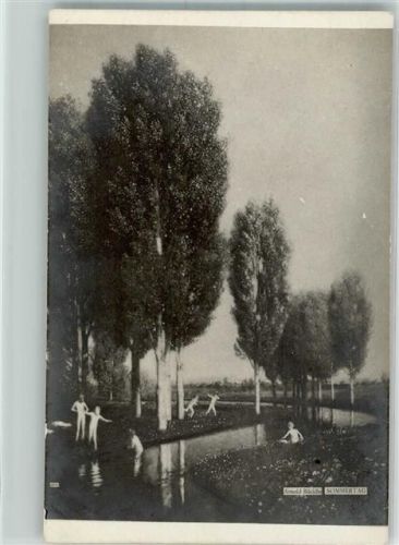 1900 Sommertag Kinder beim Baden