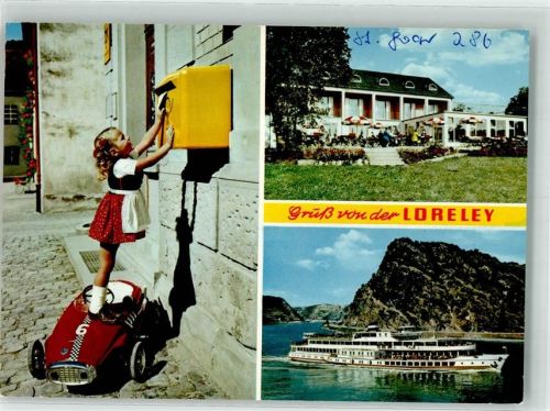 St. Goarshausen Briefkasten Fahrgastschiff der K-D Hotel a.d. Loreley