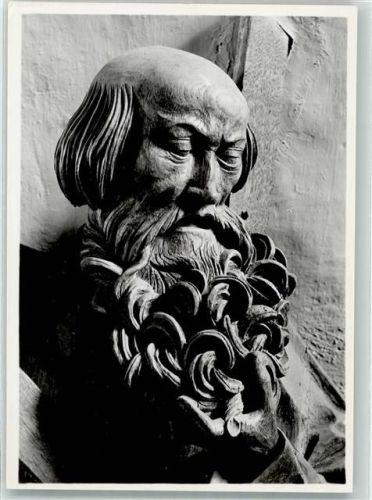 Güstrow Geschnitzte Skulptur des Apostel Andreas von Claus Berg aus dem Jahre 1530 im Güstrower Dom Fotograf Wilhelm Castelli