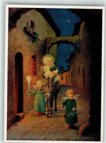 Nr. 4314 Verlag Josef Müller Engel Christkind Esel