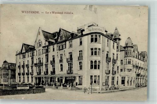 Westende 1916 Hotel Westend Feldpost WK I Marinekorps II.Marine-haubitze-Batterie