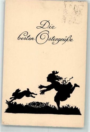 1923 Ostern Mädchen läuft hinter einem Hasen her