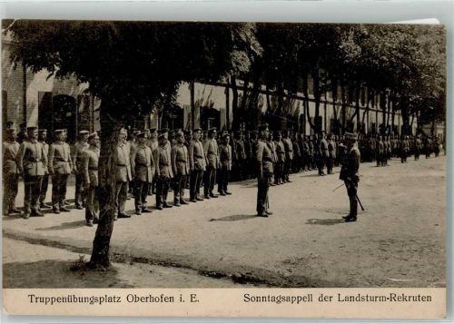 Oberhoffen-sur-Moder Kaserne Sonntagsappell Lndsturm Rekruten Feldpost WK
