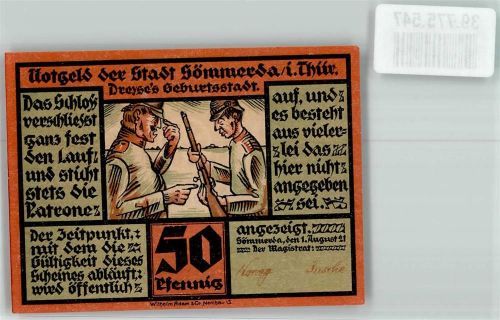 Sömmerda 1921 50 Pfennig Dreyse`s Geburtsstadt