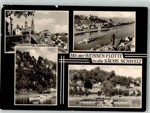Wehlen Stadt 1965 Raddampfer Brühlsche Terrasse Bastei Weisse Flotte