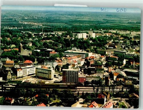 Neumünster Fliegeraufnahme des Ortes mit Bahnhof