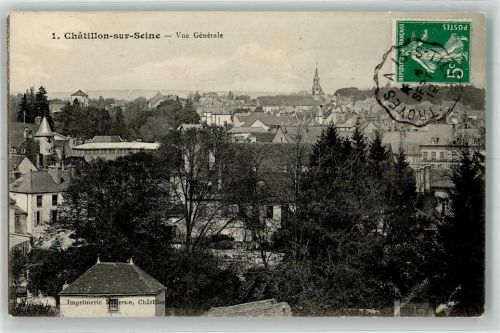 Chatillon-sur-Seine 1912 Briefmarke Bildseite
