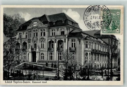 Teplice 1934 Sanatorium Breifmarke Bildseite