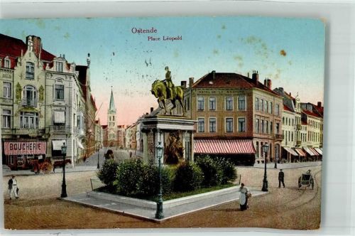 Ostende 1915 Denkmal Hotel Place Léopold Feldpost WK I 24.Inf.Div.