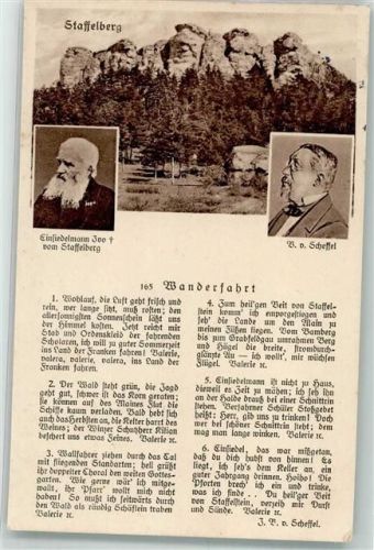 Bad Staffelstein 1933 Der Staffelberg Portraits vom Einsiedler Ivo und dem Dichter des Gedichtes Wanderfahrt