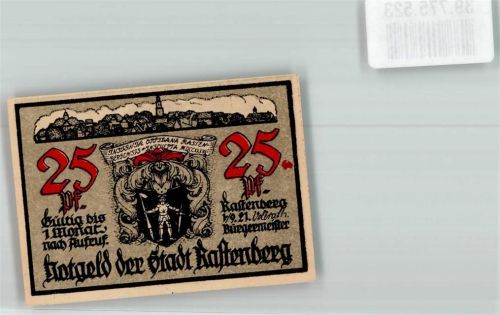 Rastenberg 1921 25 Pf. Kötschau Thomas Raspe-Fürst Sächs.-Amtsw.