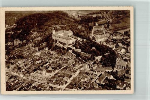 Rudolstadt 1934 Reichswinterhilfe-Lotterie Bild 147 Fliegeraufnahme des Ortes mit Schloss Das schöne Deutschland