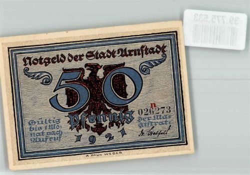 Arnstadt 1921 50 Pfennig n 026273