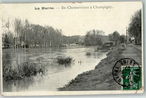Chennevieres-sur-Marne 1907 Briefmarke Bildseite