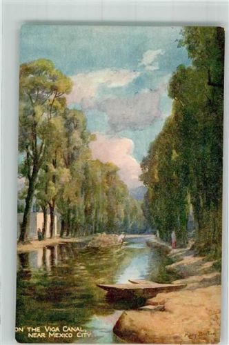 Mexiko City Oilette Tuck und Sons Nr. 7951 The Viga Canal