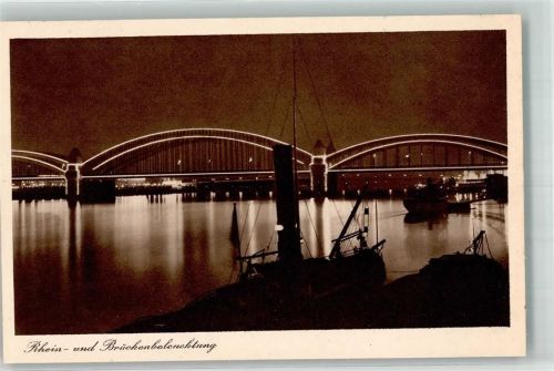 Köln Deutz 105 Rhein- u. Brückenbeleuchtung bei Nacht