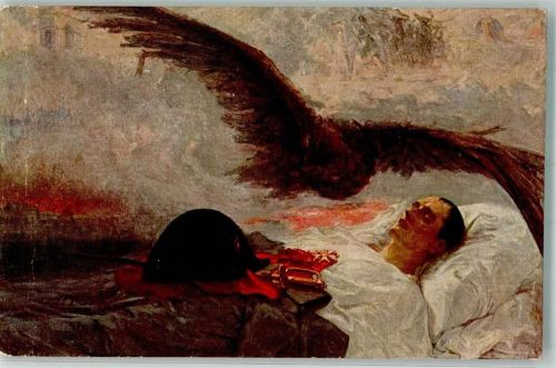 1912 sign. Farre Französischer tödlich verwundeter Soldat sieht im Traum den Todesvogel über sich Salon 1912