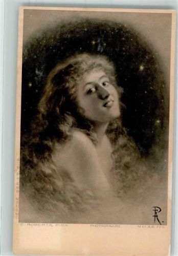 1900 Frauenschönheit Jugendstil Porträt sign. E. Roberts Photogravure Serie 6112