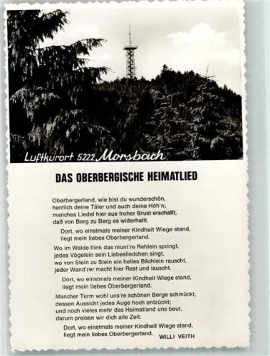 Morsbach Das Oberbergische Heimatlied Luftkurort Turm