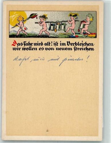 1974 Nr. 55 Verlag werner Klotz Zittau : das Jahr wird alt! Wir wollen es neu streichen , Engel