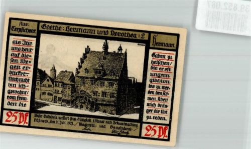 Pößneck 1921 25 Pf. Goethe Hermann u. Dorothea 2