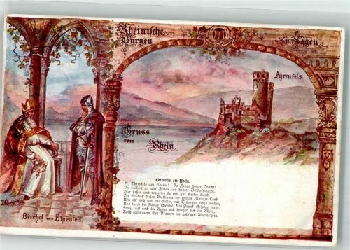 Rüdesheim sign. Wewerka, Josef Der Bischof von Ehrenfels Ritter Serie Rheinische Burgen und Sagen