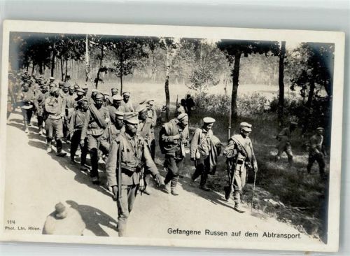 Foto Lin. Rhien Gefangene Russen a.d. Abtransport Wohlfahrtskarte