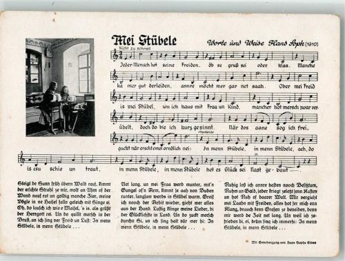 Mei Stübele Worte u. Weise Hans Soph 1910 ERKA Serie II