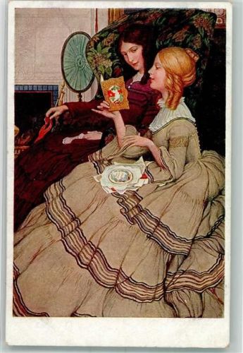Verlag Munk 378 Biedermeier Mode Frauen lesen Schmuckkärtchen