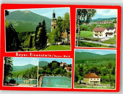 Bayerisch Eisenstein Schwimmbad Lirche Großer Abersee Ruderboot Auto