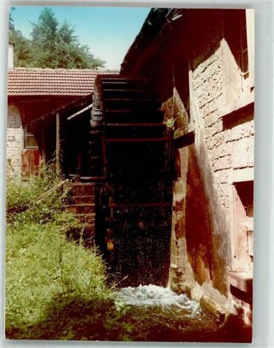 Elmstein Wassermühlrad Naturpark Pfälzerwald Ort handschriftlich Foto Original aus Archiv eines Ansichtskartenverlags