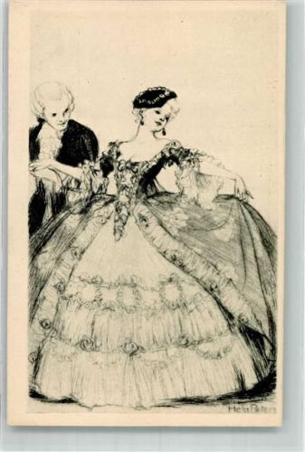 Frau Rokoko Die Krinoline Kunstwart Bildkarte Nr.198