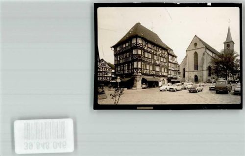 Mosbach Kirche Auto Palm-Haus Ort handschriftlich Foto Original aus Archiv eines Ansichtskartenverlag