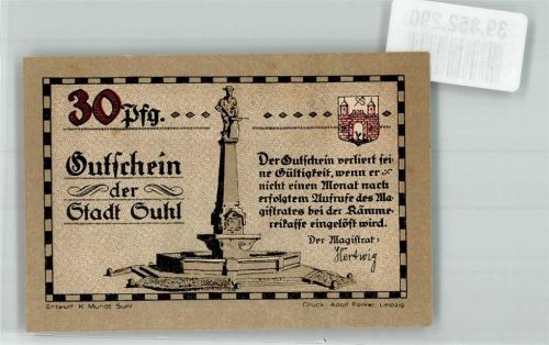 Suhl 30 Pfg. Gutschein Rüstkammer Europas