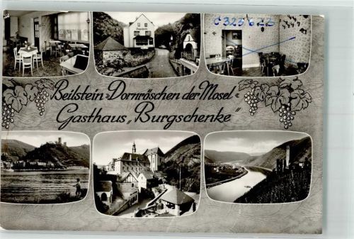 Beilstein Gasthaus Burgschenke Burg Foto AK beschnitten