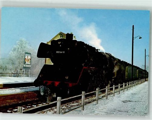 Bad Schussenried Eisenbahn Dampflokomotive 003 131-0 Winter Bahnhof